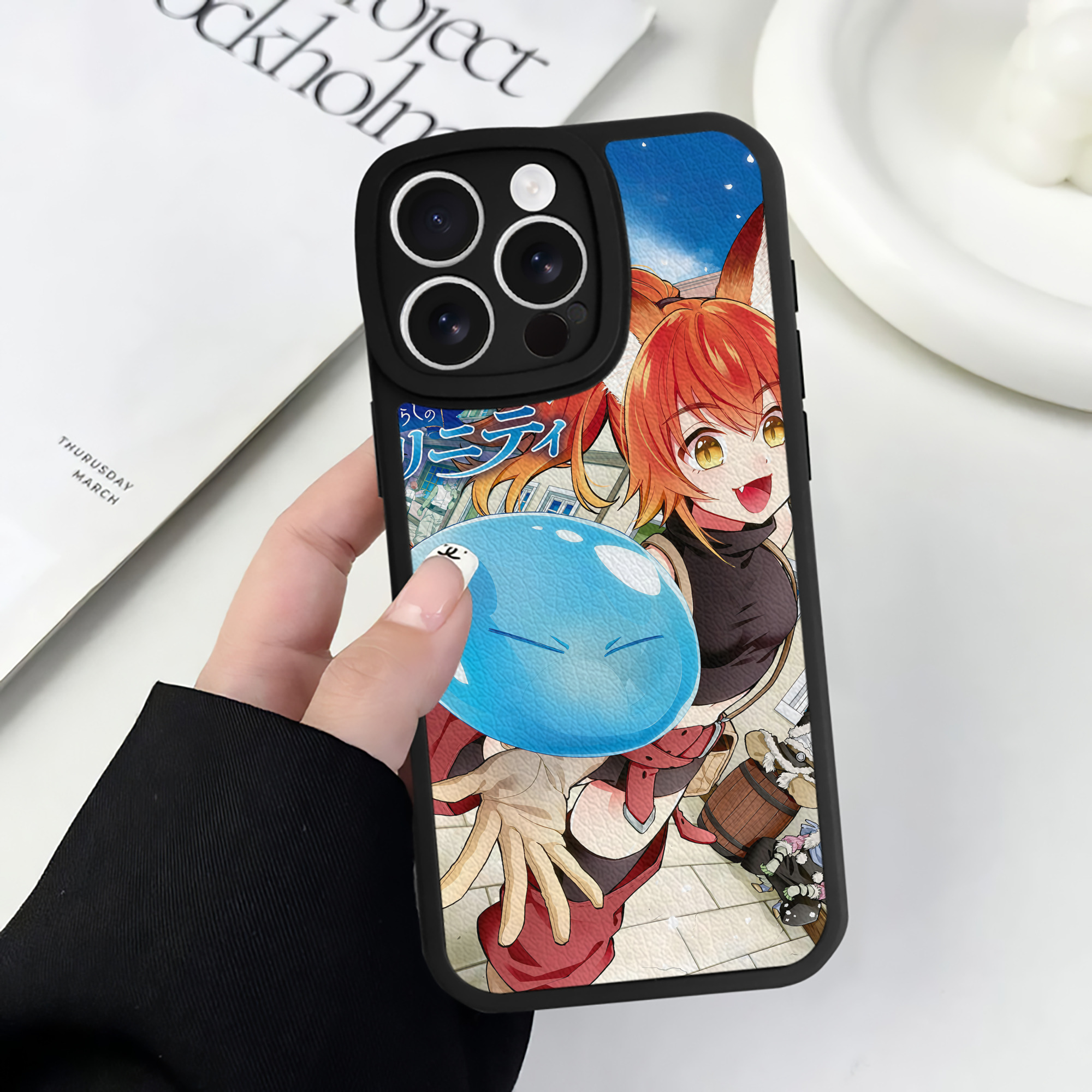 （画像用） 転スラ Regarding Reincarnated to Slime 【iPhone 16シリーズ対応】シリコンスマホケース（レザー調） 材質：シリコン